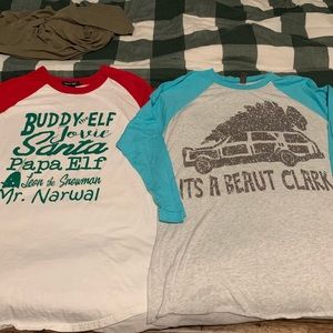 NWOT TWO CHRISTMAS LS TEES size L
